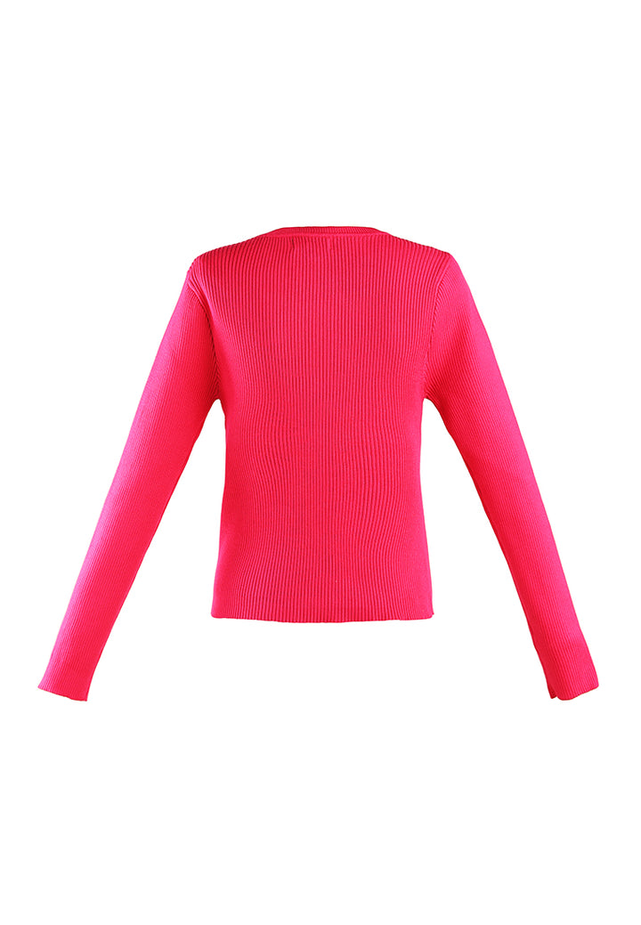 knitted pattern sweater top#color_fuchsia
