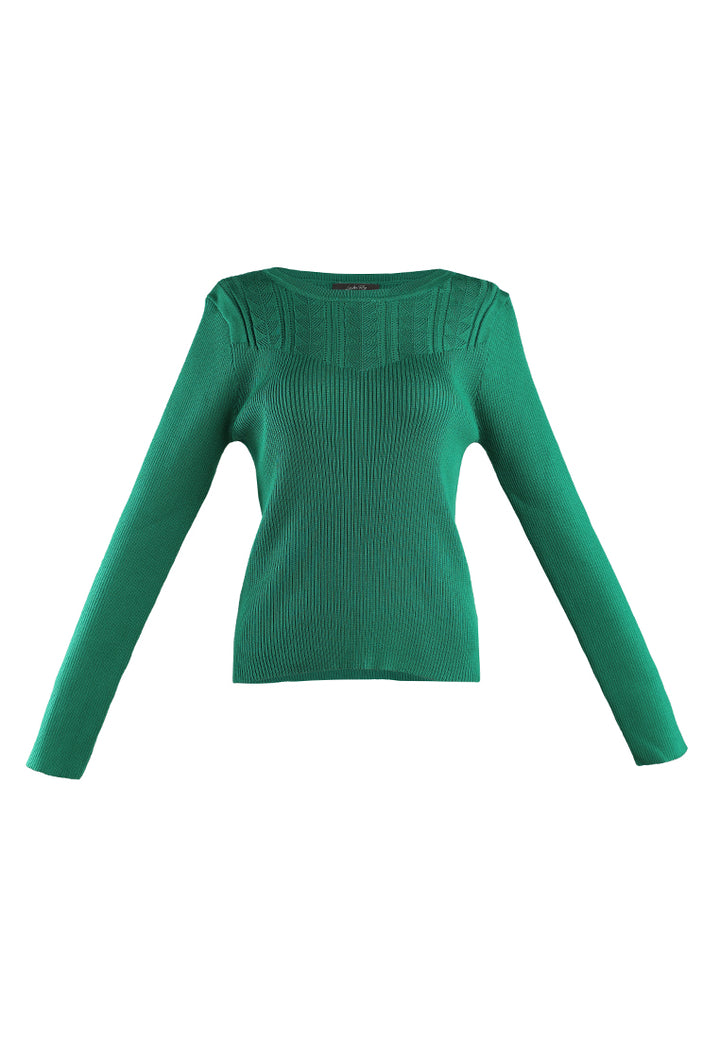 knitted pattern sweater top#color_green