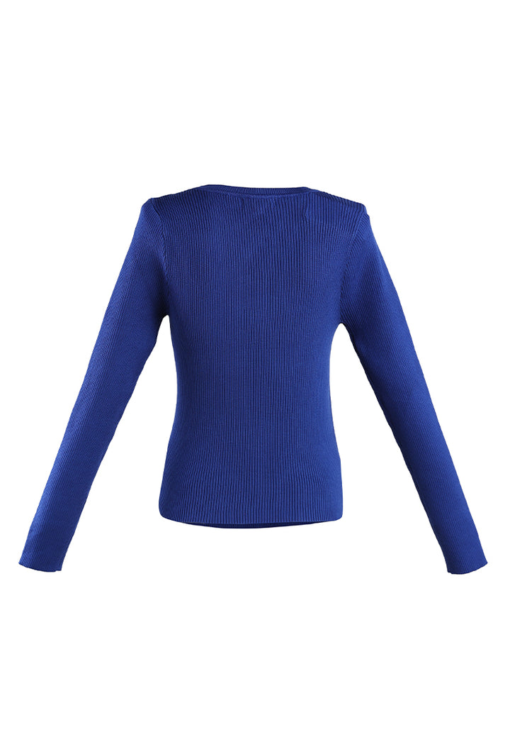 knitted pattern sweater top#color_royal-blue