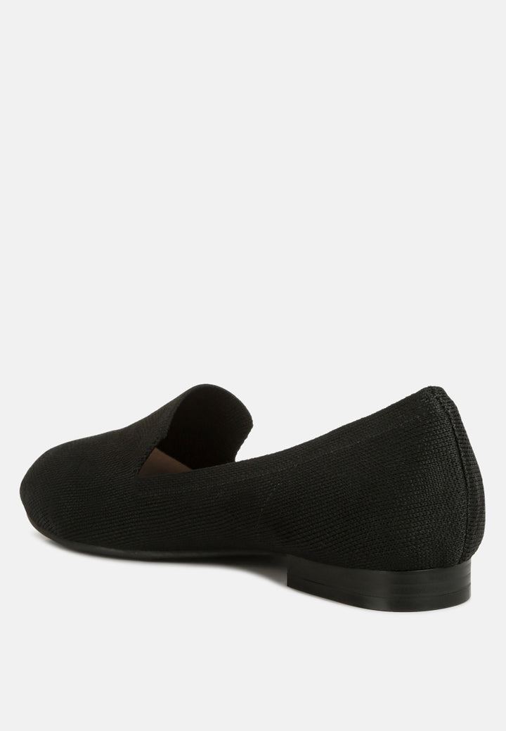 knitted flat heel loafers#color_black