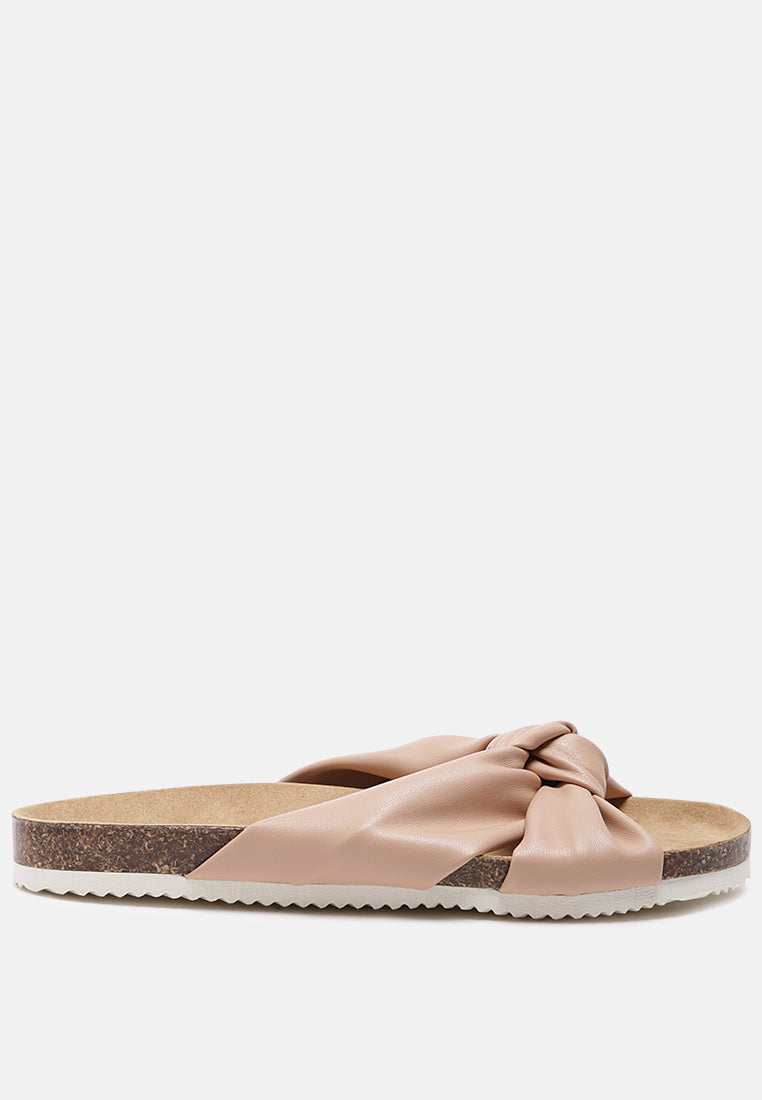 knot strap slide flats#color_pink