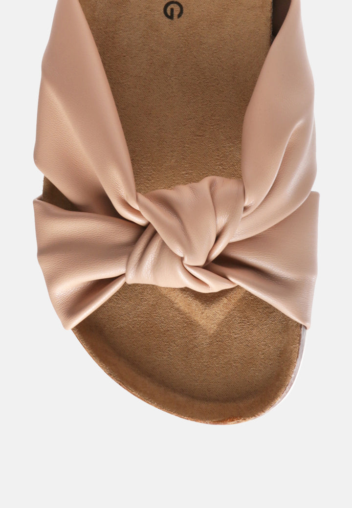 knot strap slide flats#color_pink