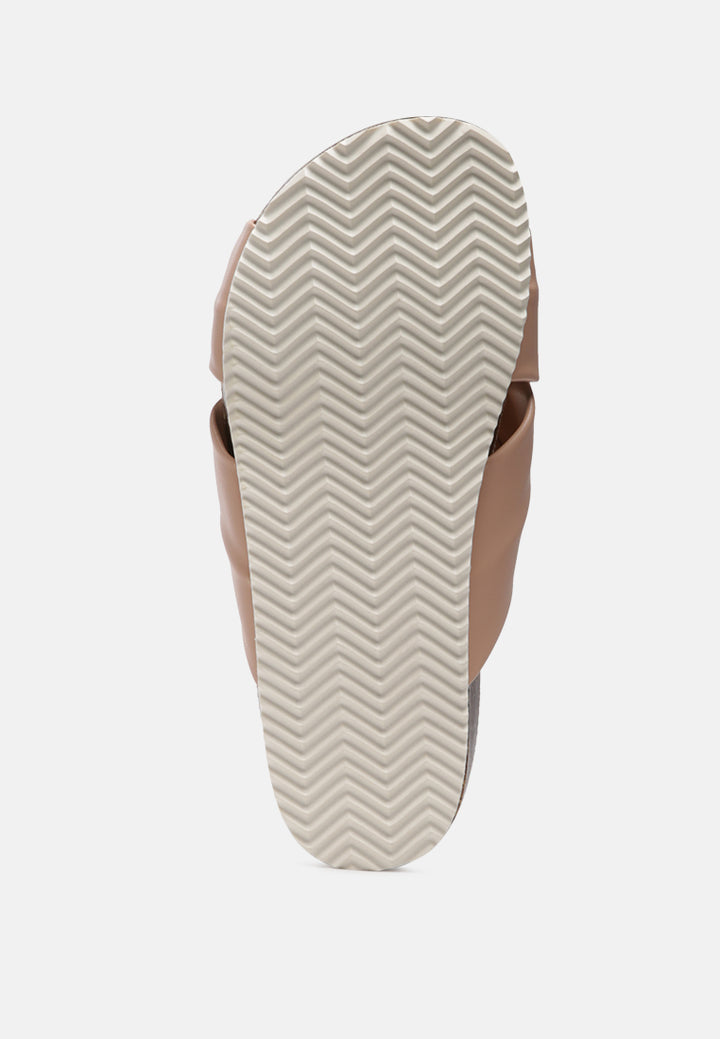 knot strap slide flats#color_pink