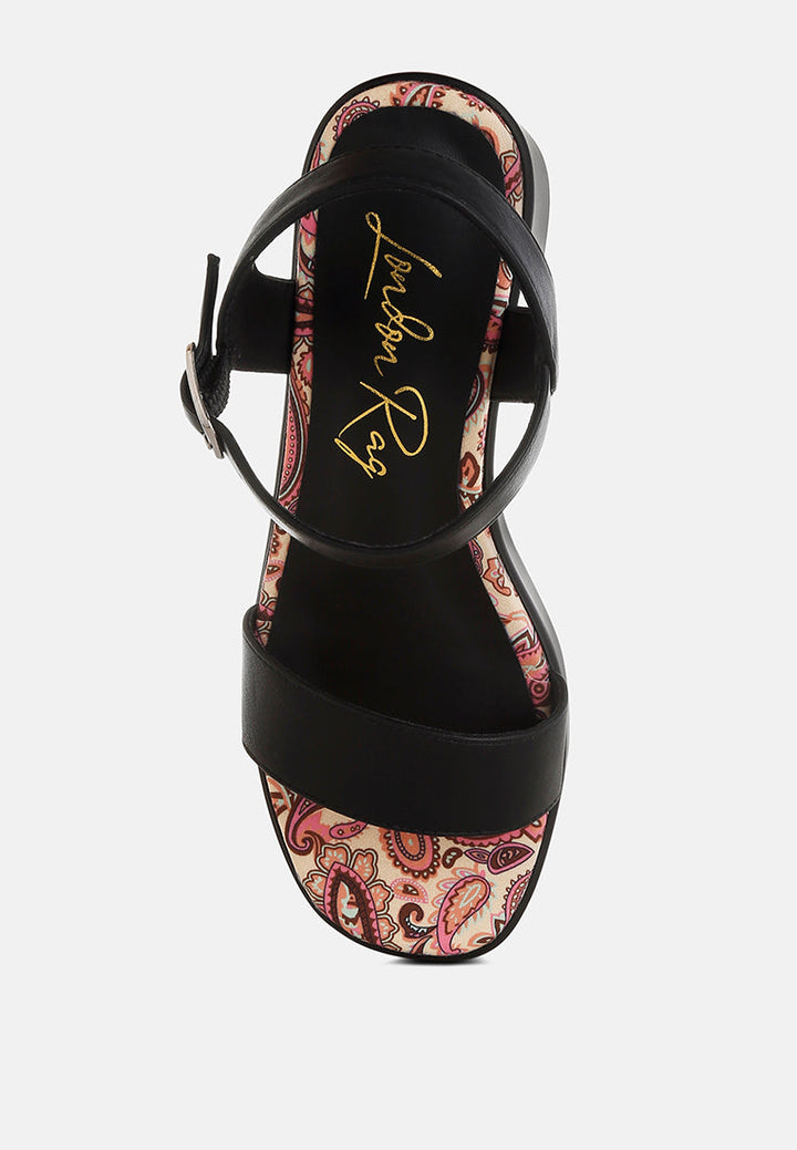 faux leather pin buckle platform heels by mode#color_black