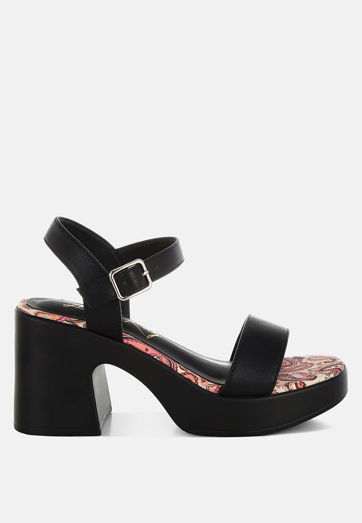 faux leather pin buckle platform heels by mode#color_black