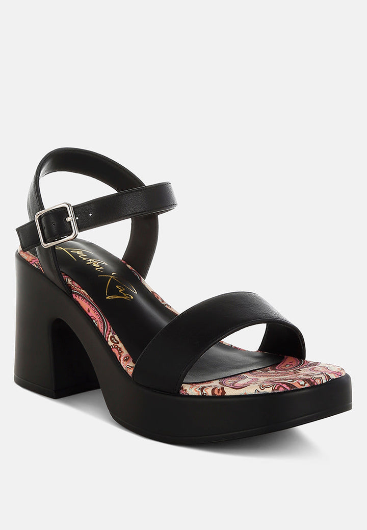 faux leather pin buckle platform heels by mode#color_black