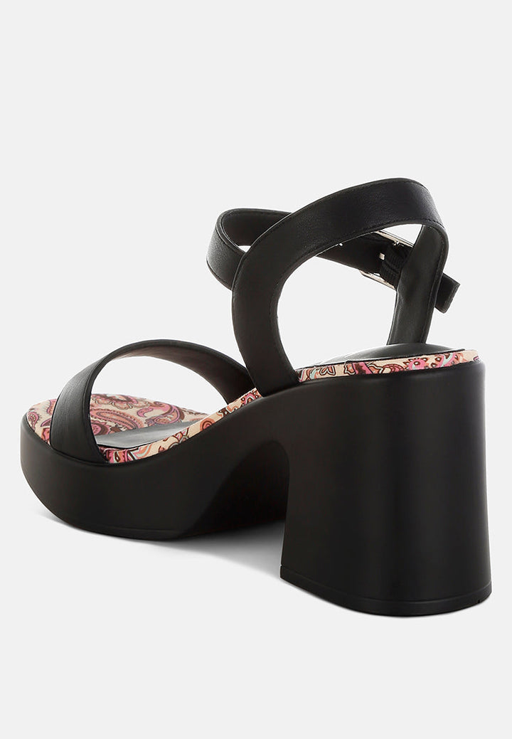 faux leather pin buckle platform heels by mode#color_black