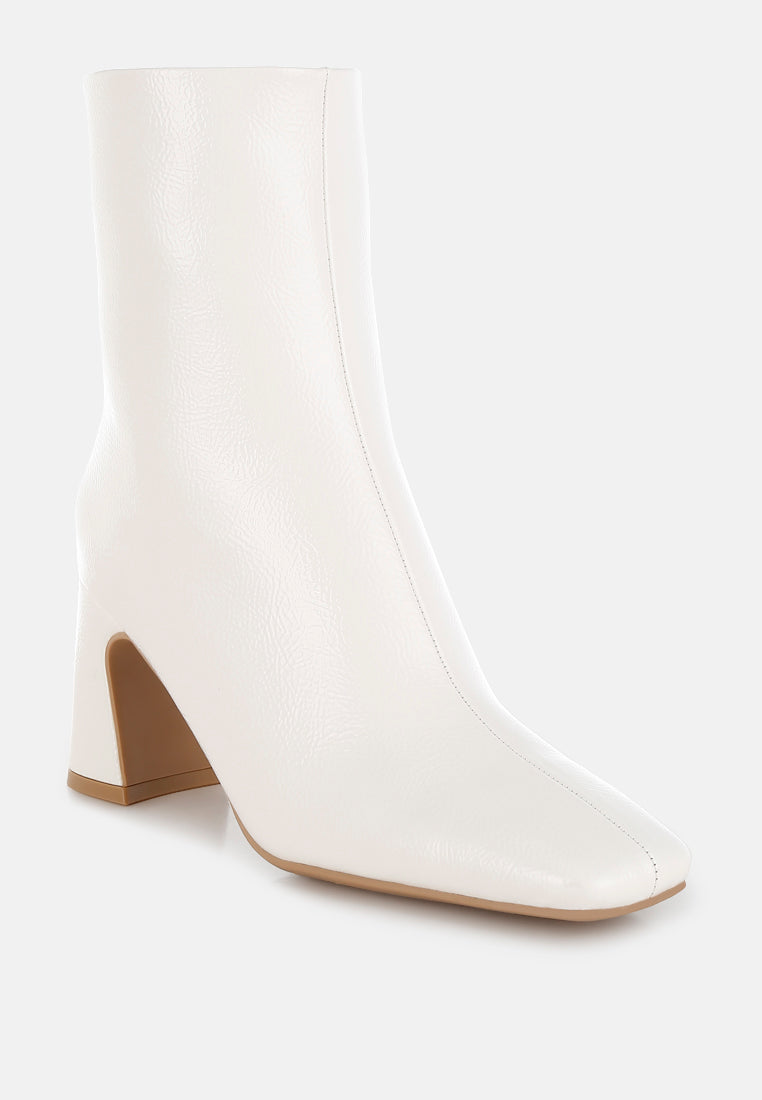 patent square toe ankle boots by ruw#color_off-white