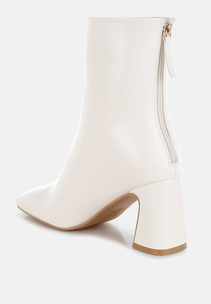 patent square toe ankle boots by ruw#color_off-white