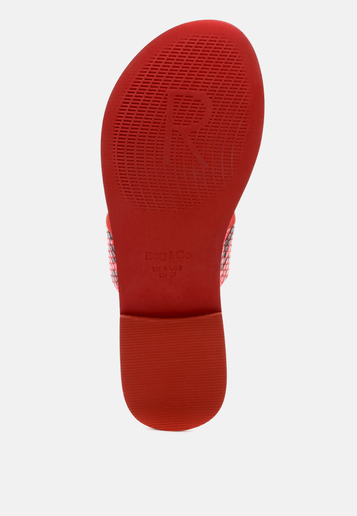 leona thong flat sandals by ruw#color_red