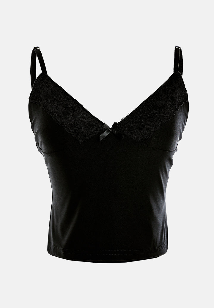 lace detail slip top#color_black