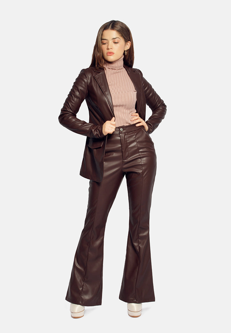 ladies long blazer#color_chocolate