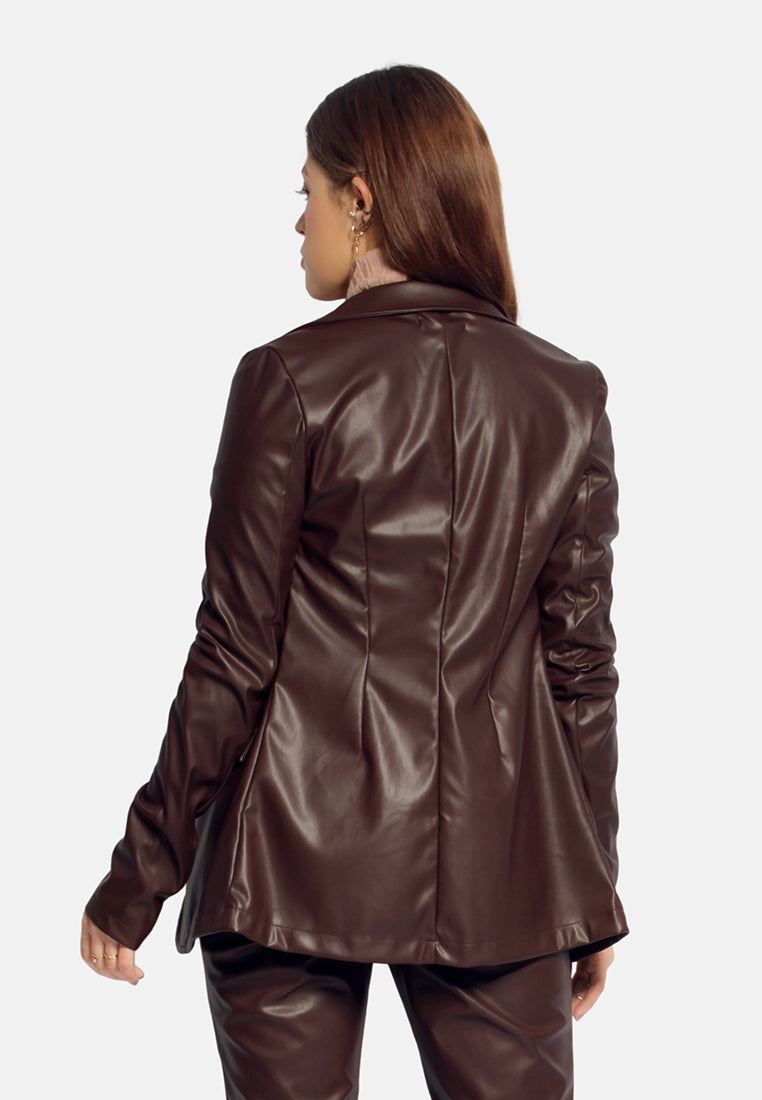 ladies long blazer#color_chocolate