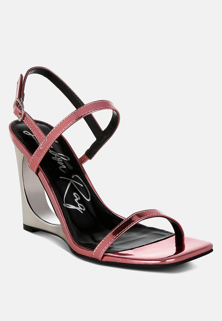 metallic fantasy wedge heel sandals by ruw#color_pink