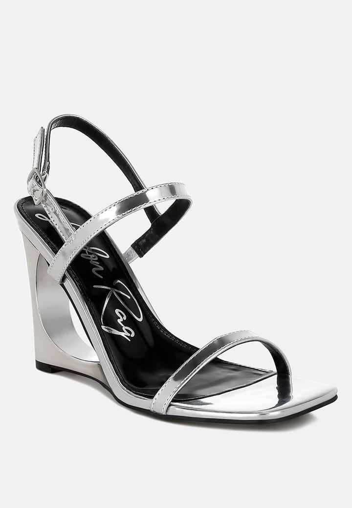 metallic fantasy wedge heel sandals by ruw#color_silver