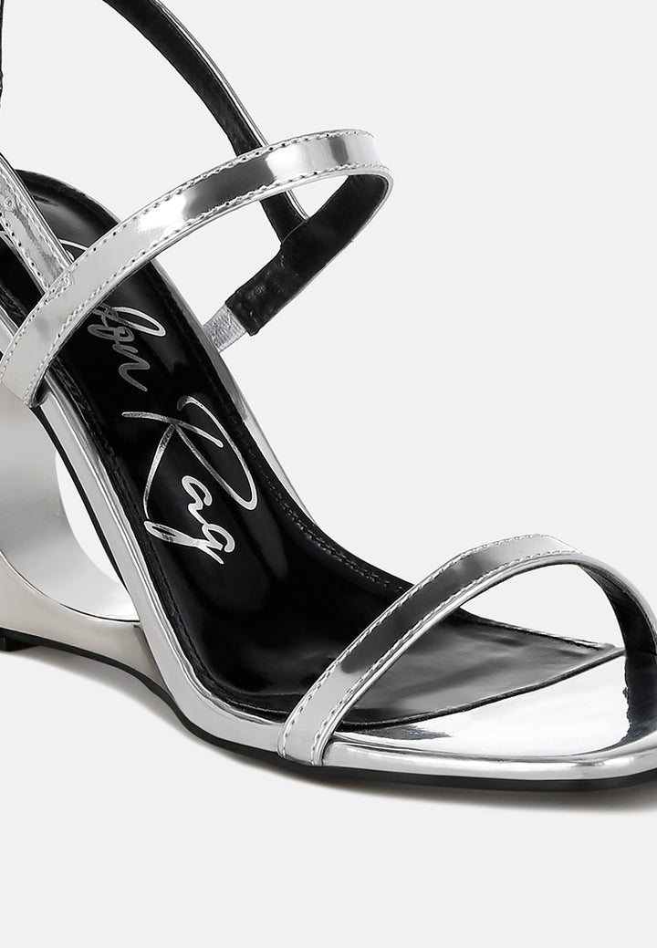 metallic fantasy wedge heel sandals by ruw#color_silver