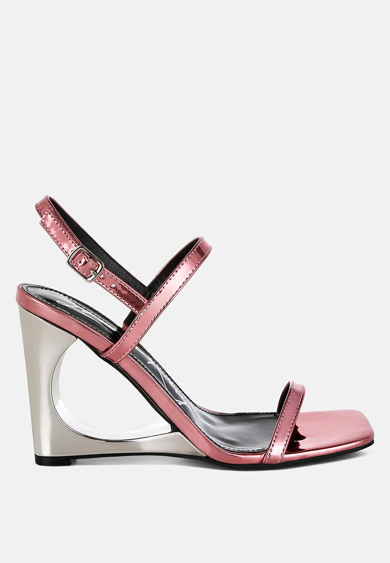 metallic fantasy wedge heel sandals by ruw#color_pink