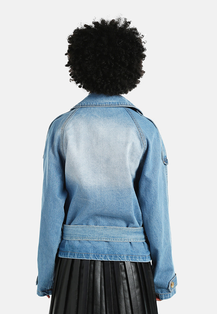 lapel collar trench jacket#color_mid-blue