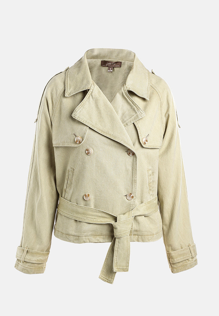 lapel collar trench jacket#color_sand