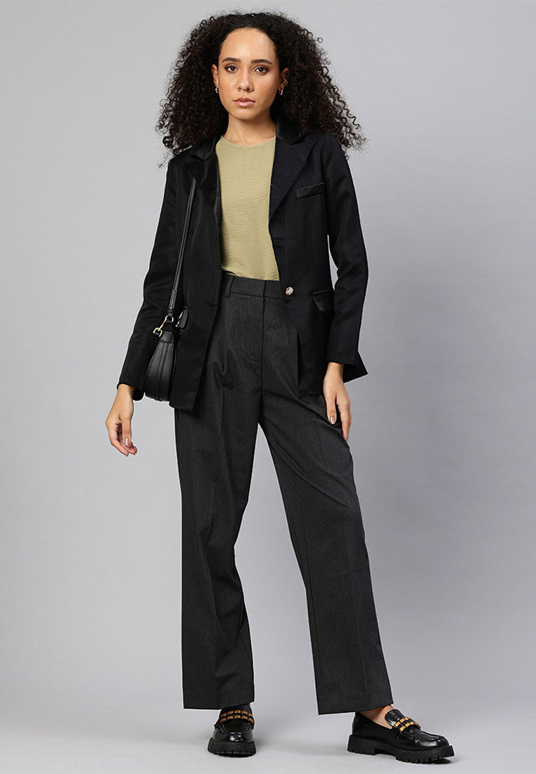 lapel collar buttoned blazer by ruw#color_black