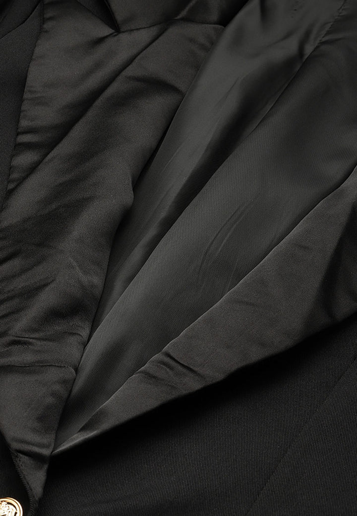 lapel collar buttoned blazer by ruw#color_black
