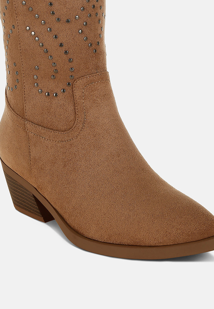 studs embellished cowboy boots by ruw#color_camel