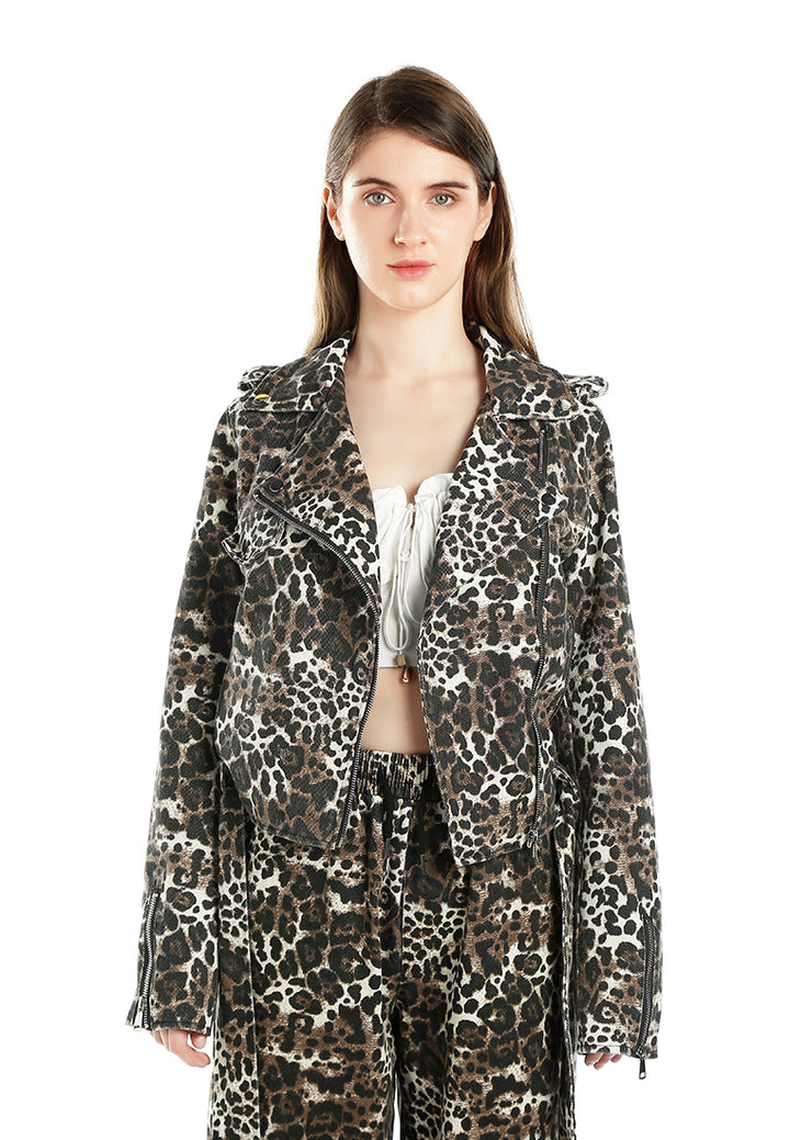 leopard print biker jacket by ruw#color_leopard-print