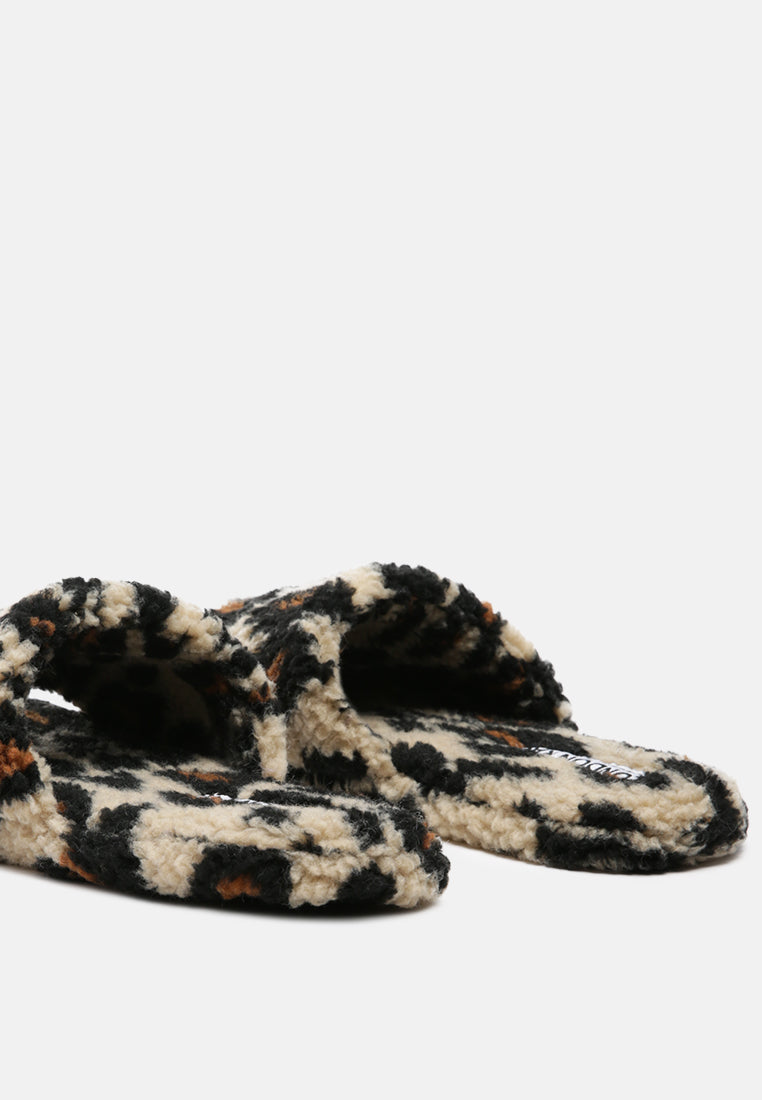 ulrika faux fur indoor flats#color_brown