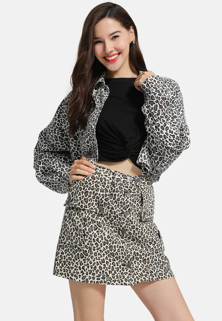 animal print mini skirt#color_beige