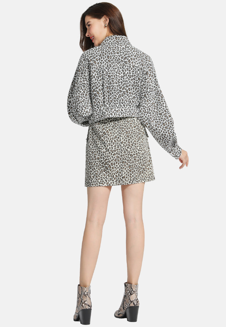 animal print mini skirt#color_beige