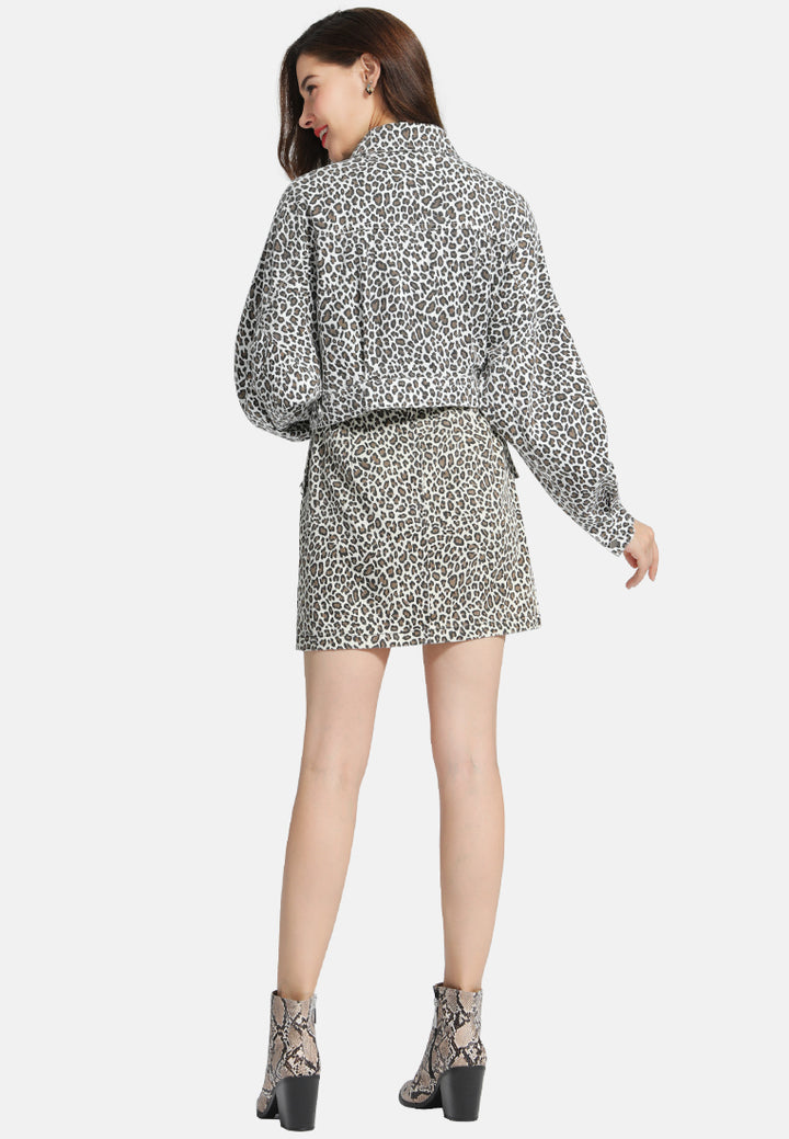 animal print mini skirt#color_beige