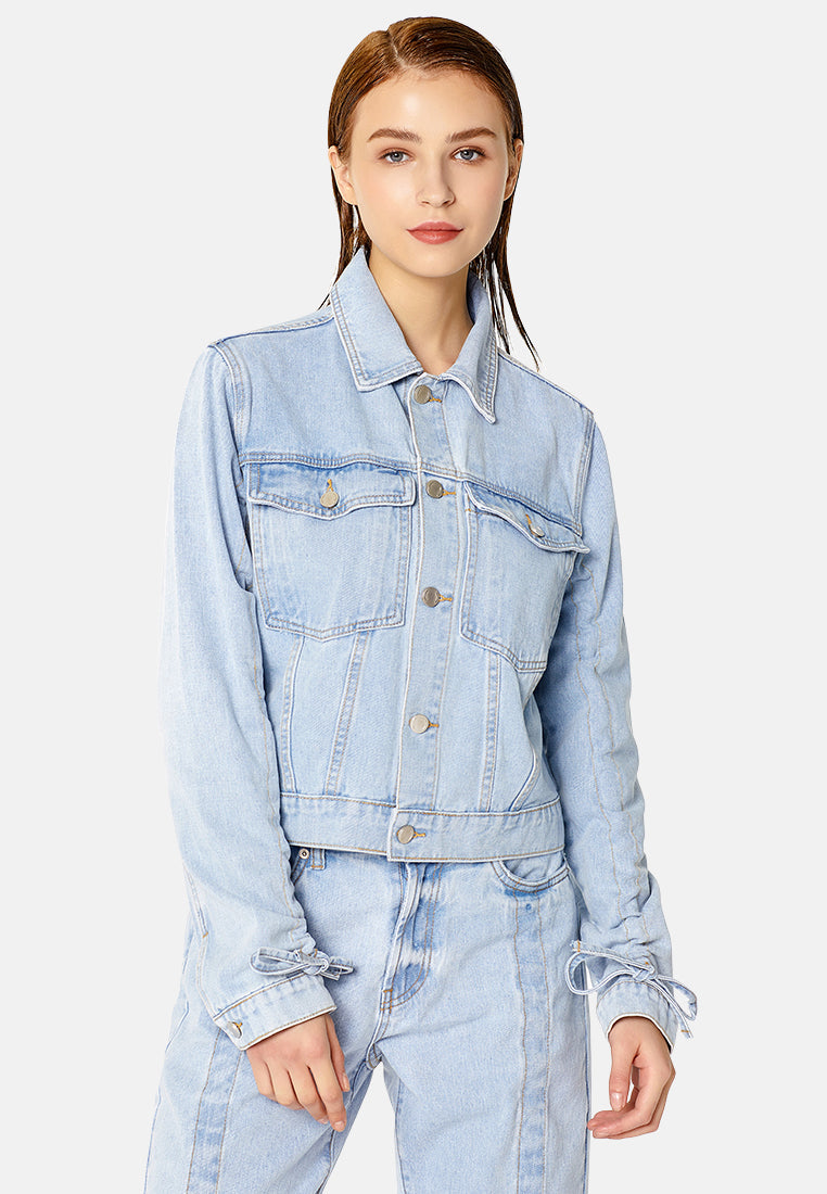 full sleeve denim jacket#color_light-blue