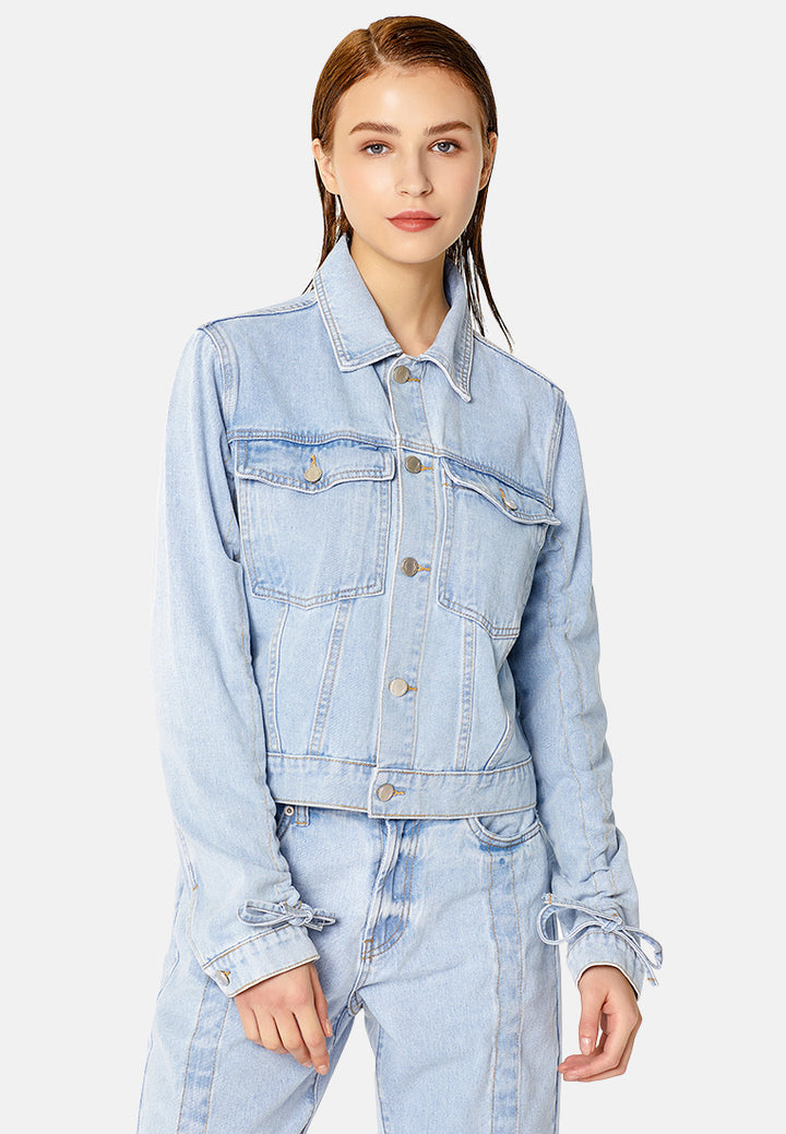 full sleeve denim jacket#color_light-blue