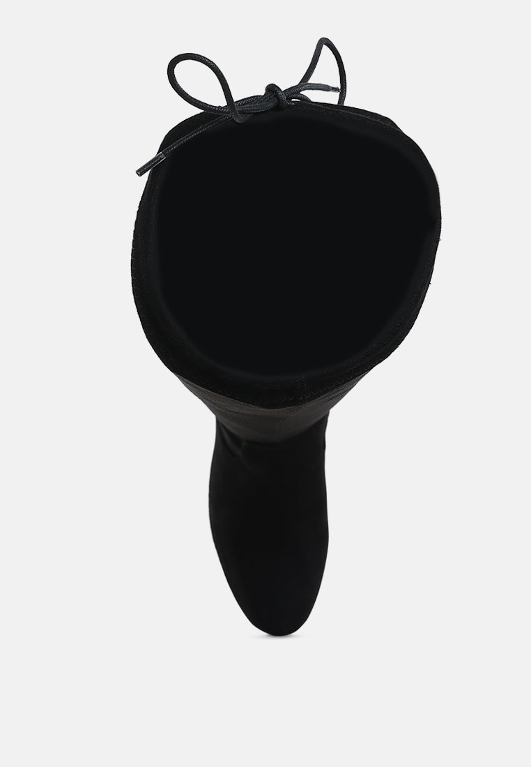 minimal drawstring detail knee-high boots by ruw#color_black