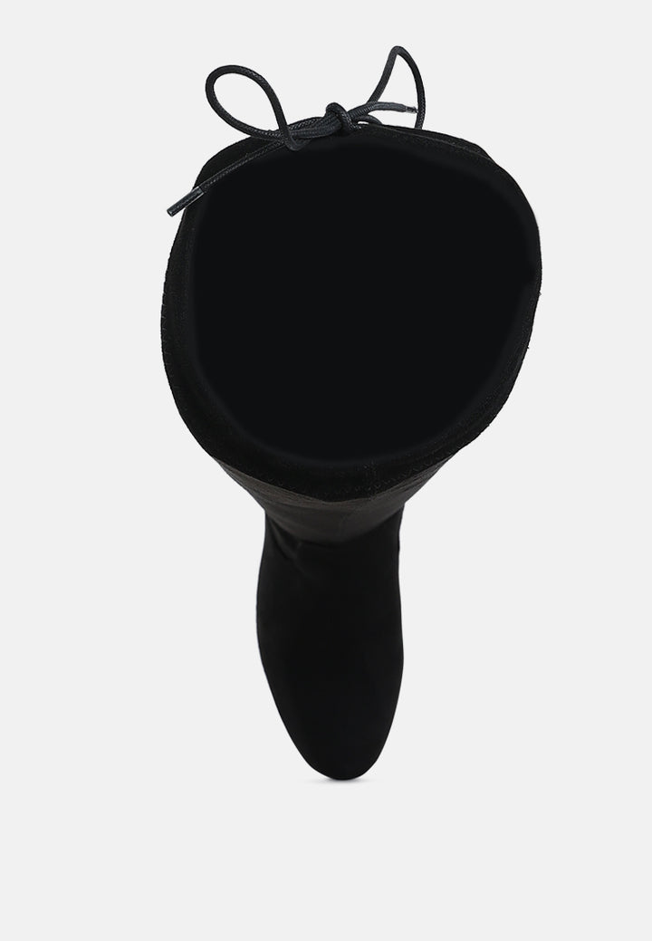 minimal drawstring detail knee-high boots by ruw#color_black