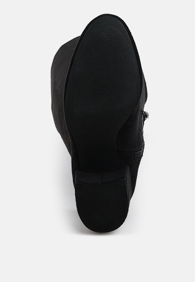 minimal drawstring detail knee-high boots by ruw#color_black