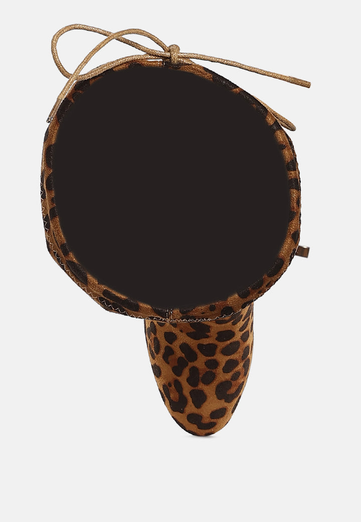 minimal drawstring detail knee-high boots by ruw#color_leopard