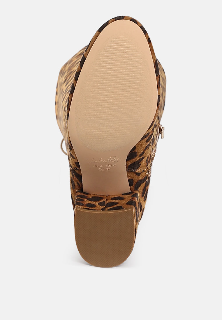 minimal drawstring detail knee-high boots by ruw#color_leopard