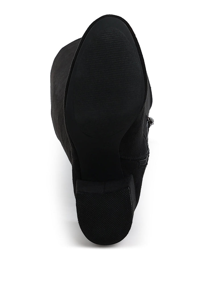 minimal drawstring detail knee-high boots by ruw#color_black