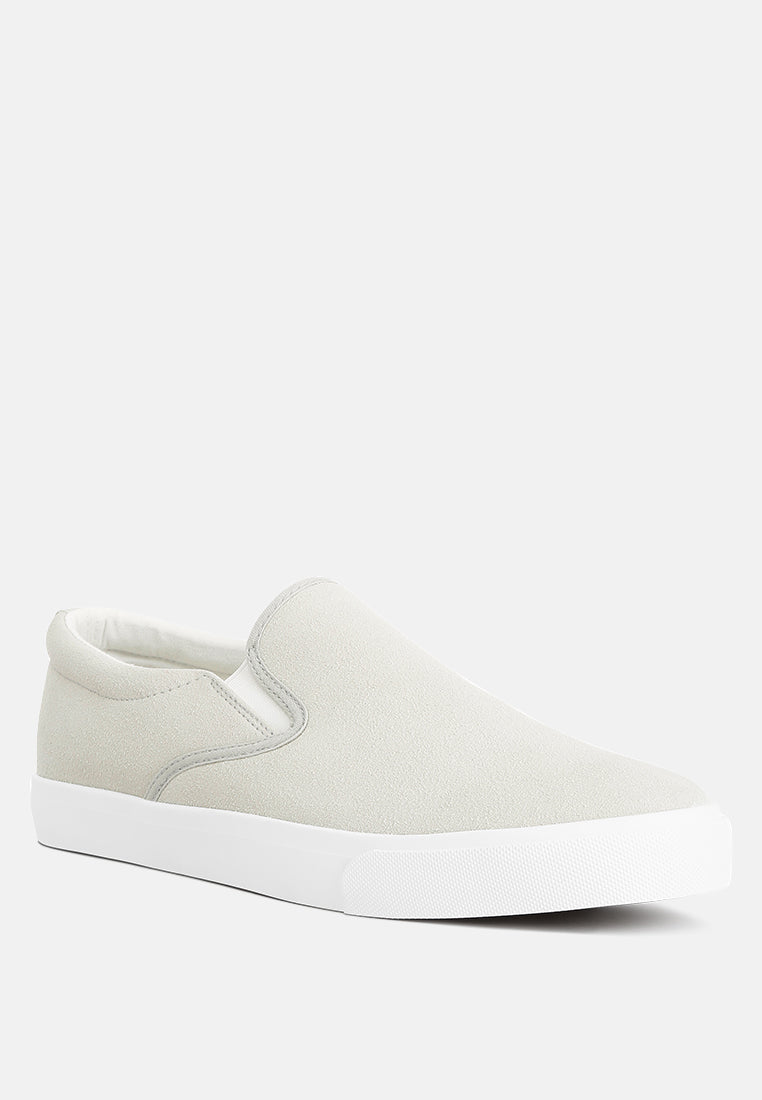 men's faux suede slip on sneakers#color_light-grey