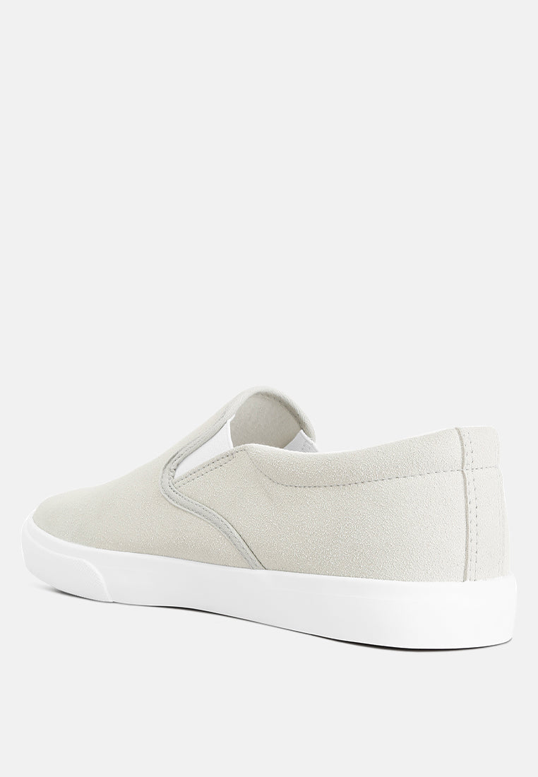 men's faux suede slip on sneakers#color_light-grey