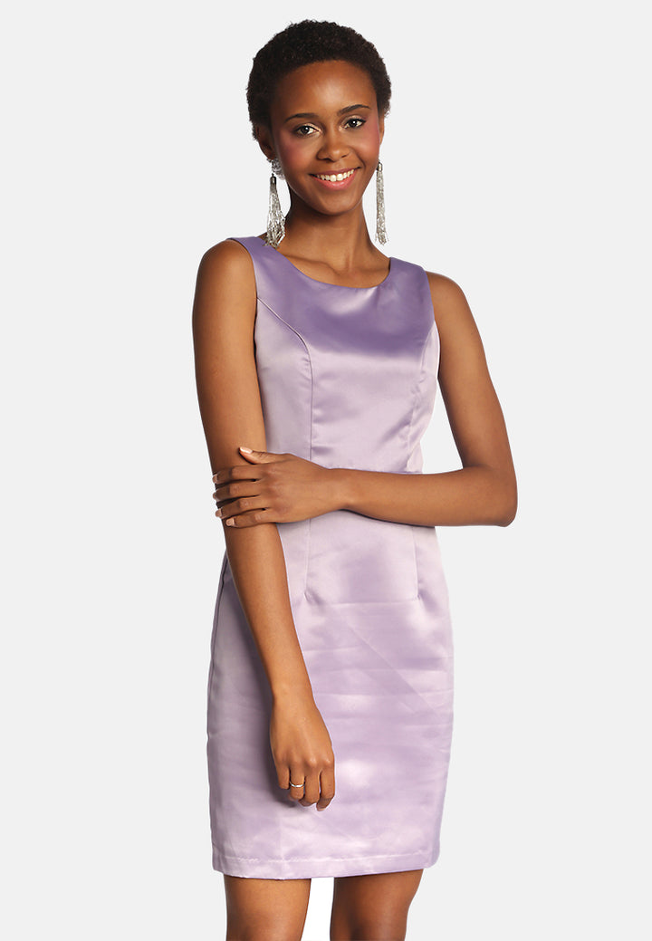 satin bodycon mini dress#color_light purple