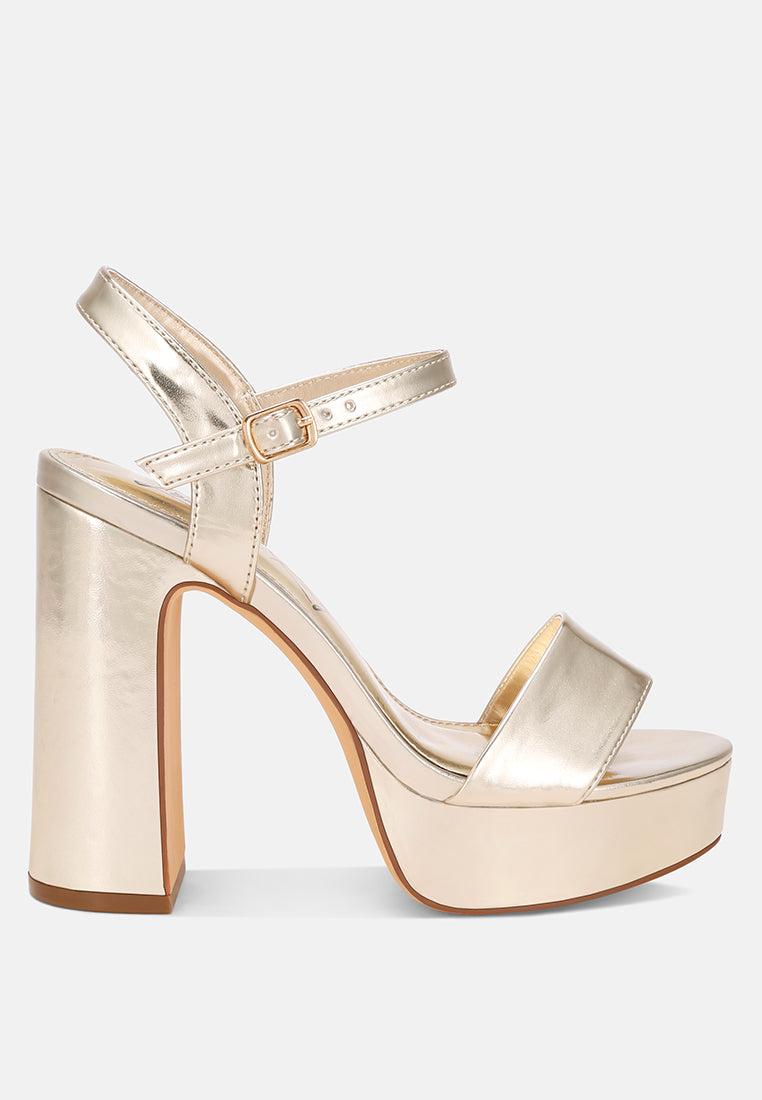 lilasta pin buckle platform block heels#color_gold-metallic