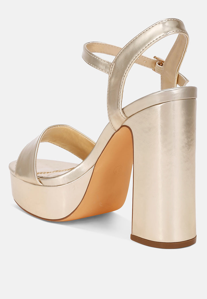 lilasta pin buckle platform block heels#color_gold-metallic