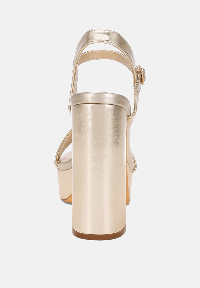 lilasta pin buckle platform block heels#color_gold-metallic