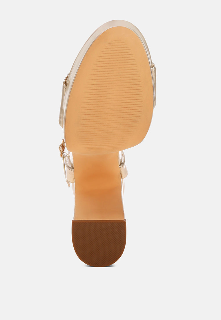 lilasta pin buckle platform block heels#color_gold-metallic