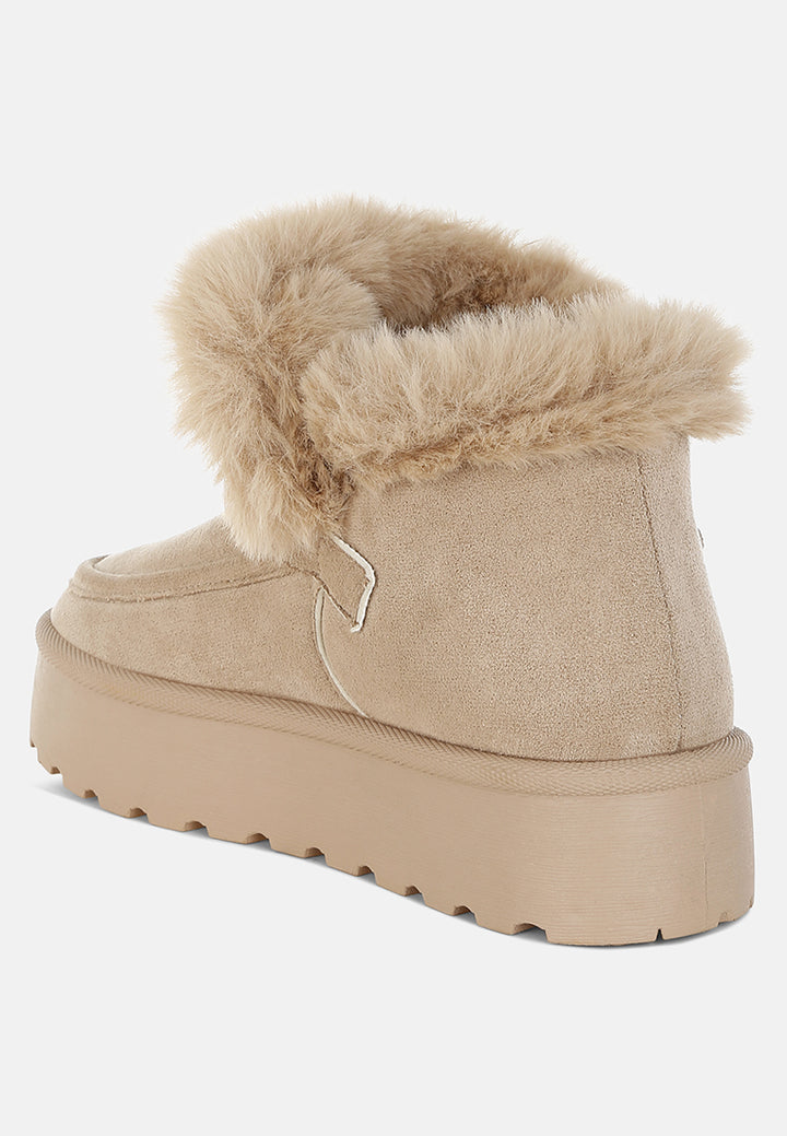 linka pin buckle detail snow boots#color_beige
