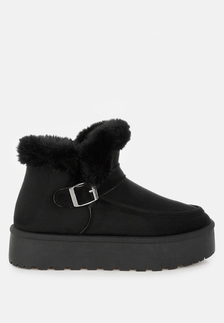 linka pin buckle detail snow boots#color_black