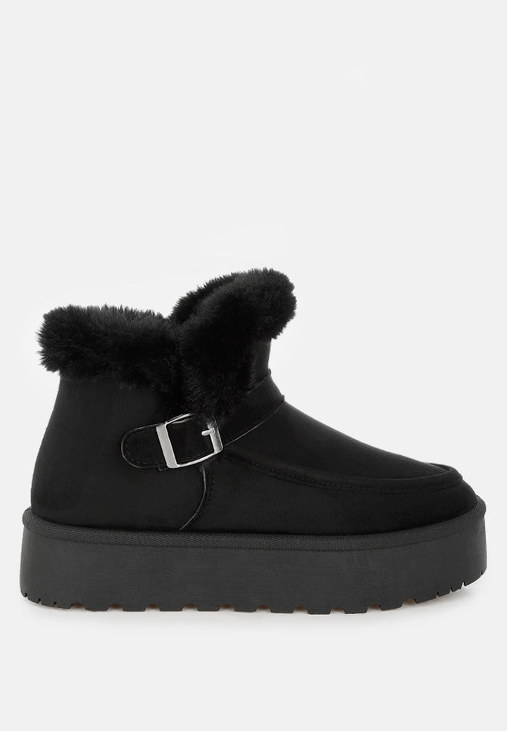 linka pin buckle detail snow boots#color_black
