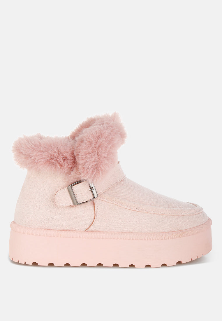 linka pin buckle detail snow boots#color_pink